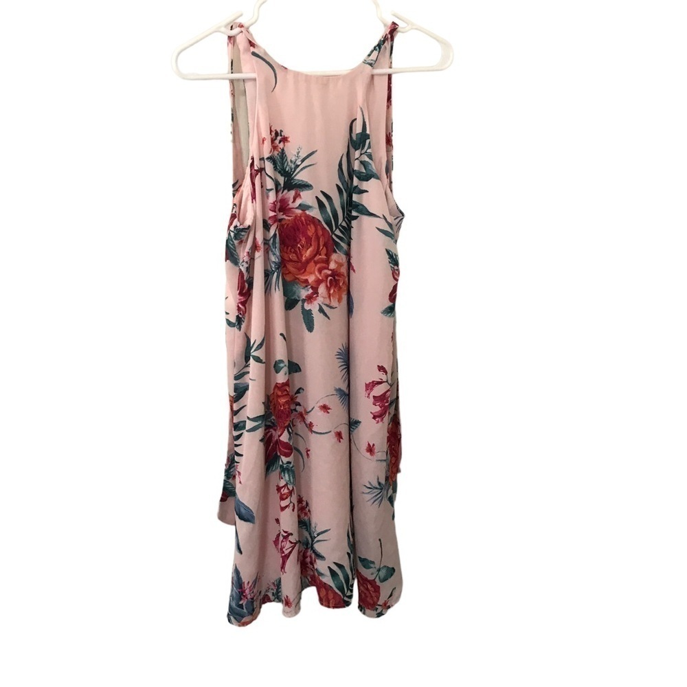 3/$15 Gibson pink floral sleeveless midi dress size Small